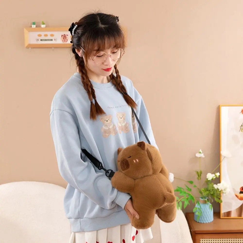 

Animal Cartoon Capybara Plush Handbag Stuffed Fashion Capybara Crossbody Bag Cute Large Capacity Capybara Plush Backpackc Unisex