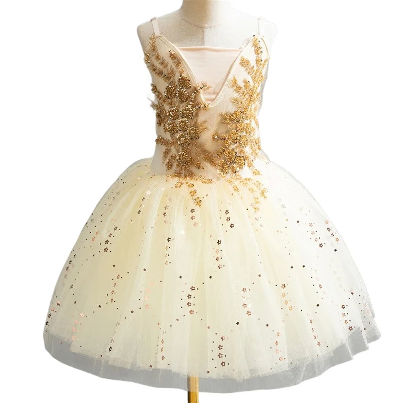

Children's tutu Girls' costume Tucker skirt Little Swan sequined dance costume Performance costume ballet dress ballet tutu