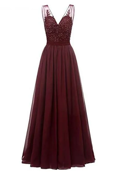 

GUXQD Cap-Shoulder Long Evening Party Gowns Chiffon Vestidos De Festa Fashion Applique Beading A-Line Princess Formal Prom Dress