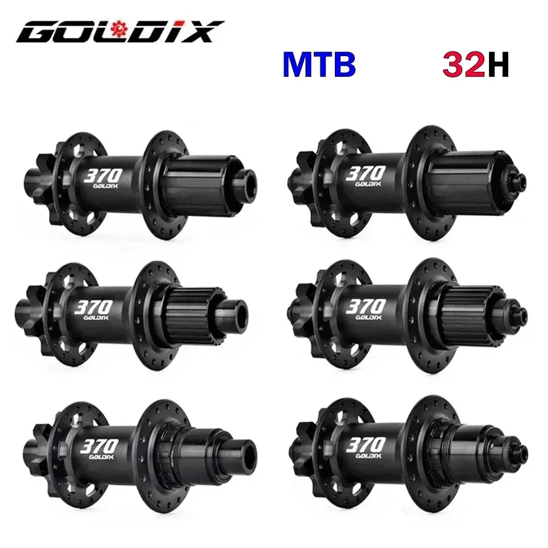 GOLDIX M370 36T Ratchet Bicycle Hubs 32Hole J-Bend Spoke 6-Bolt Disc Brake 4pcs Seal Bearing Mountain Bike Hub HG/MS/XD Hub Body