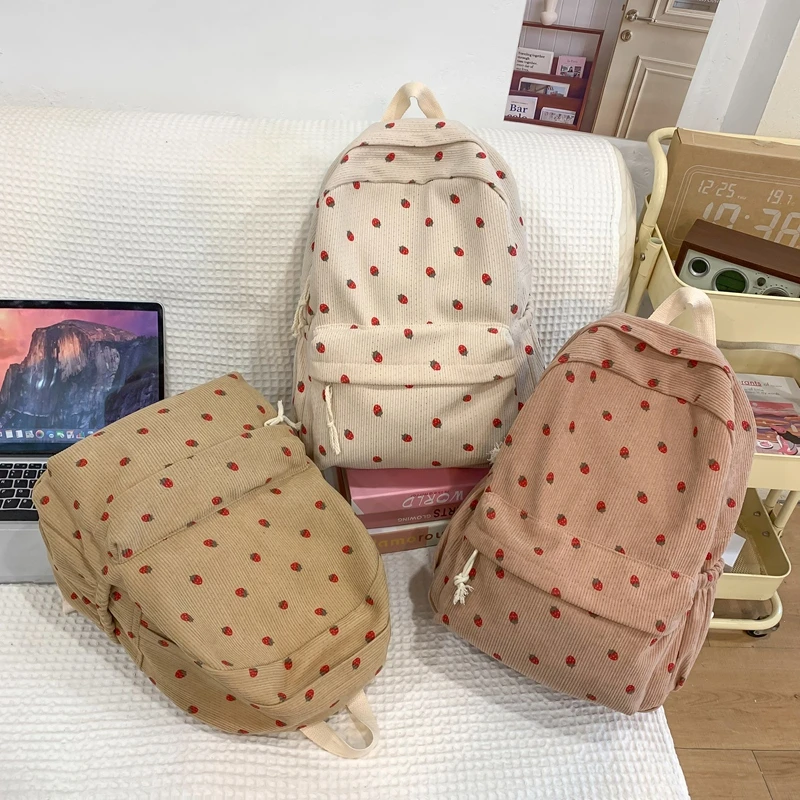 Strawberry Woman Backpack New School Book Bags for Teenage Girls Boys 2025 New Female College Bag Student Lady Leisure BagPack