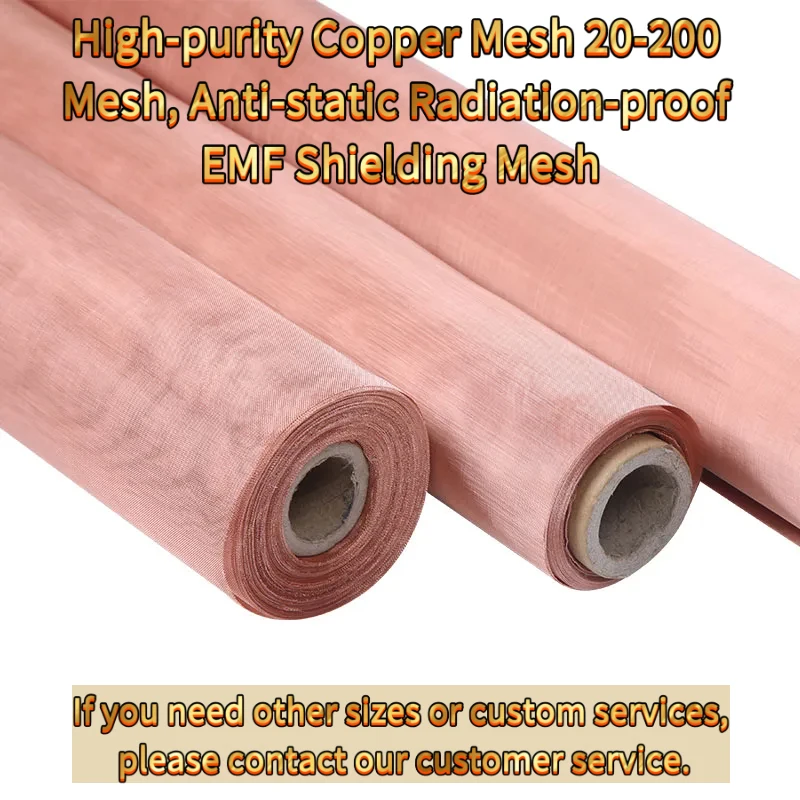 High-Purity Copper Mesh 20-200 Mesh, Anti-Static Radiation-Proof EMF Shielding Mesh Lab Industrial Filtration