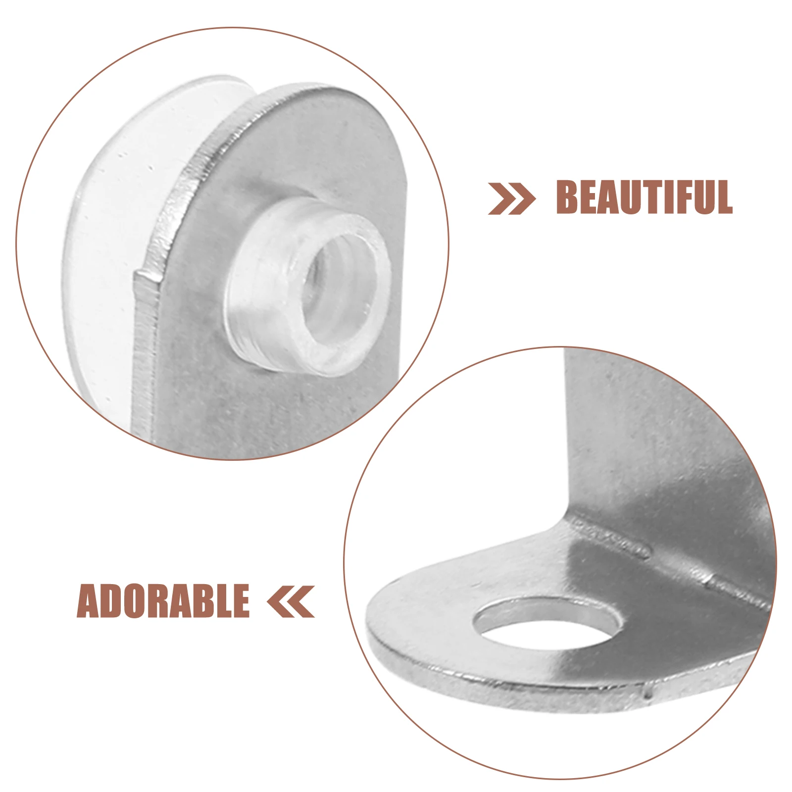 

1 set 1 Set Stainless Steel Glass Shelf Brackets Decorative Corner Shelf Support Brackets For Wood Wall Shelves Home Improvement
