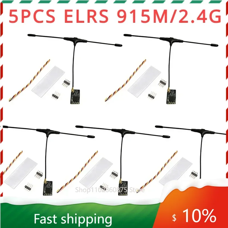 

5PCS ELRS 915MHz / 2.4GHz NANO ExpressLRS Receiver With T type Antenna Support Wifi Upgrade for RC FPV Traversing Drones Parts