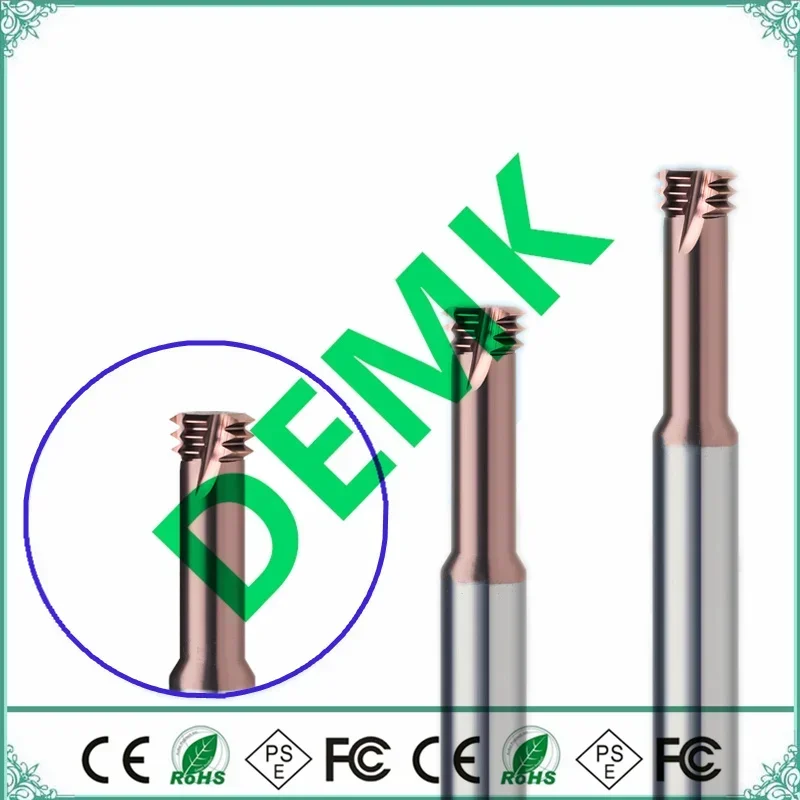 1 Cái CNC HRC 60 Độ Carbide Răng Duy Nhất Chỉ Xay M1 M1.2 M1.4 M1.6 M2 M2.5 M3-M24 Chắc Chắn Carbide đường Chỉ May Xay Cắt