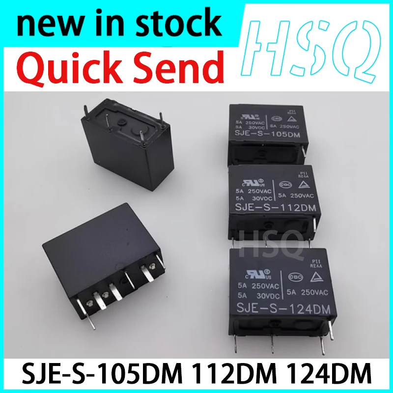 10PCS New SJE-S-105DM 112DM 124DM 4-pin 5A Set of Normally Open Relays