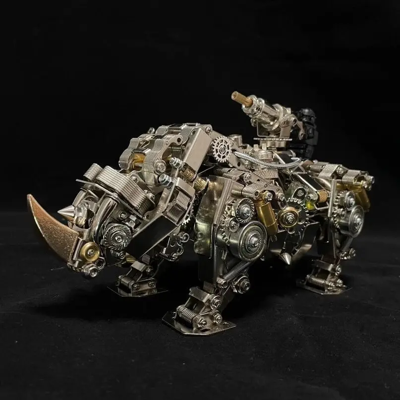 Hell level high difficulty, metal assembly, rhinoceros model, adult, 3D puzzle, building block toy, birthday gift