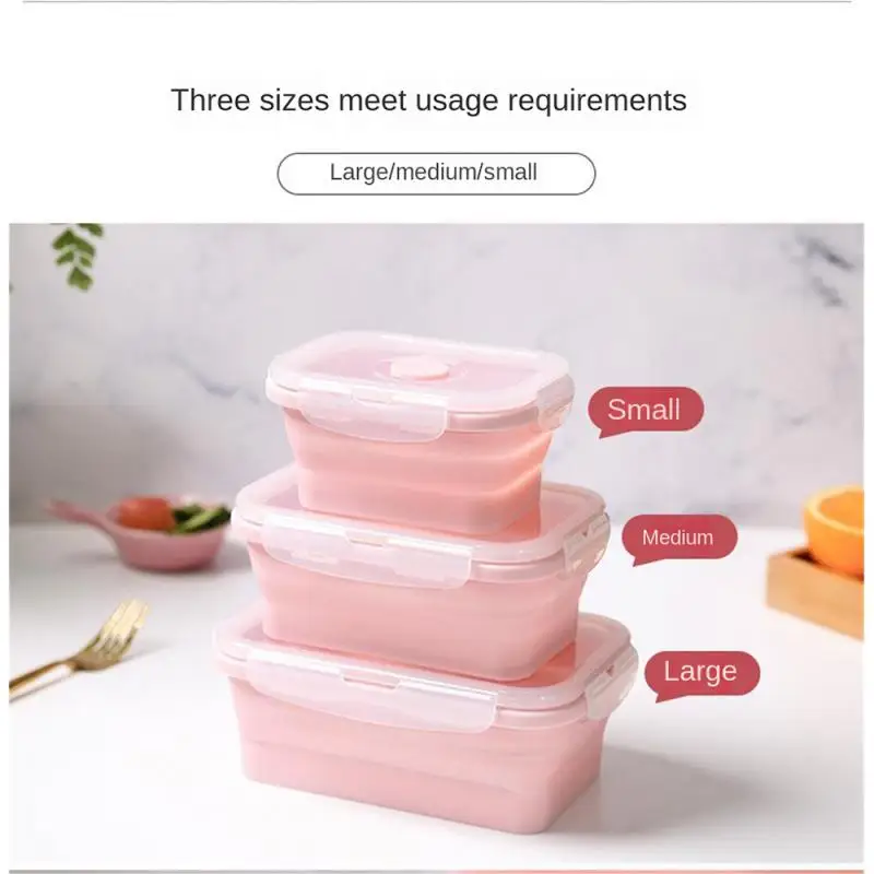 Insulatable Kitchen Tool Foldable Fruit Salad Bowl Microwave Heated Lunch Box Environmentally Friendly Materials It Wont Break