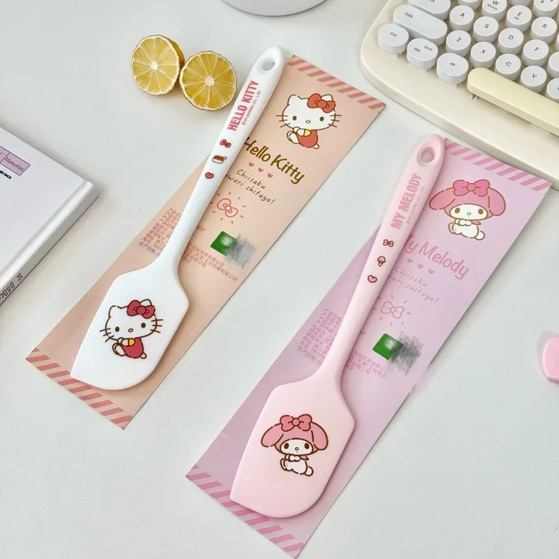 Новая силиконовая лопатка Hello Kitty, термостойкая, антипригарная, для кухни, с сердцевиной из нержавеющей стали, для выпечки и готовки, подарок