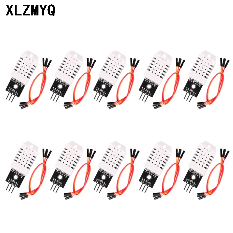 10pcs DHT22 Digital Temperature and Humidity Sensor DHT22 AM2302 Module+PCB With Cable For Arduino Temperature Sensors