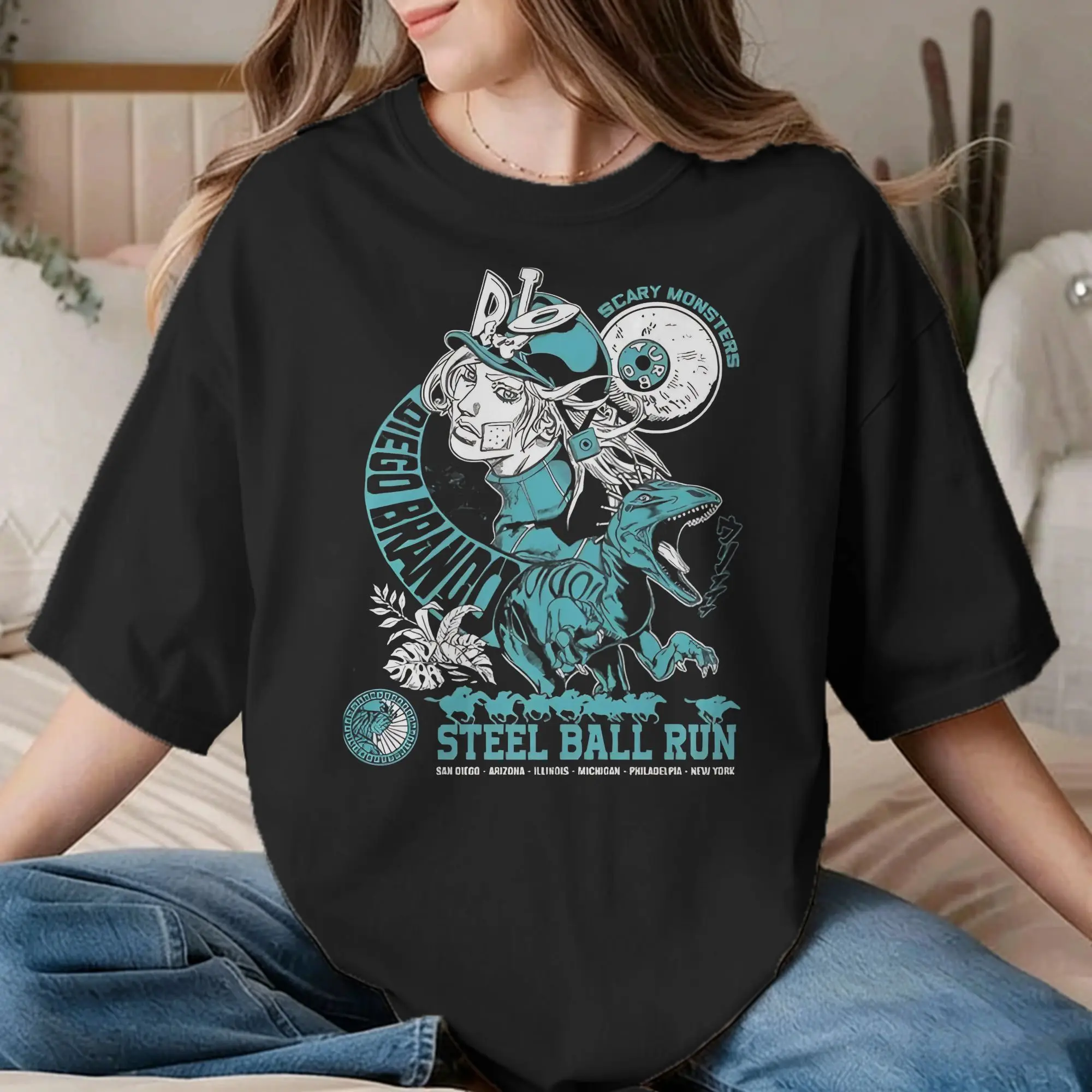 Funny Gyro Zeppeli T-Shirts Men Women's Crewneck Cotton T Shirts JoJos Anime  Short Sleeve Tee Shirt Printed Clothes