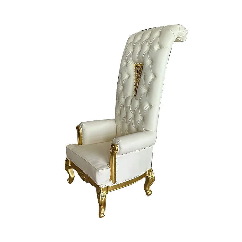

European single solid wood high-back princess chair, hotel lobby beauty salon club foot bath sofa chair