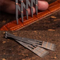 DIY Leatherworker Auxiliary Tools Leather Craft Belt Quick Mark Equally Spacing Isometric Divider Ruler Tool Knife Cutter Punch