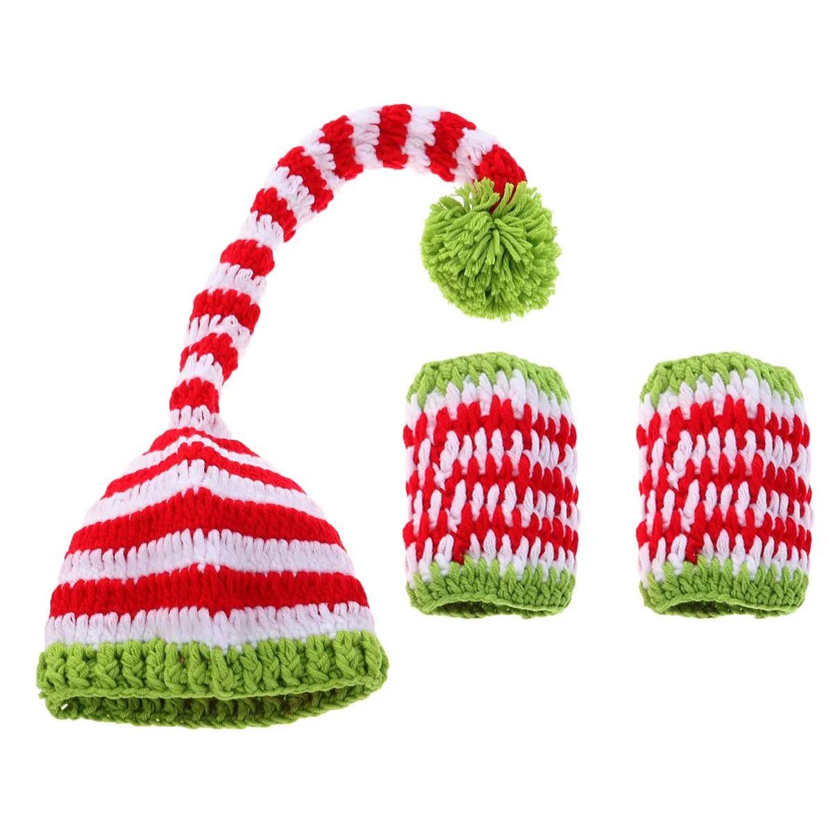 

Newborn Baby Photo Props Outfit Hat and Leg Warmers Infant Christmas Halloween Holiday Photoshoot Costume Baby Photo Props