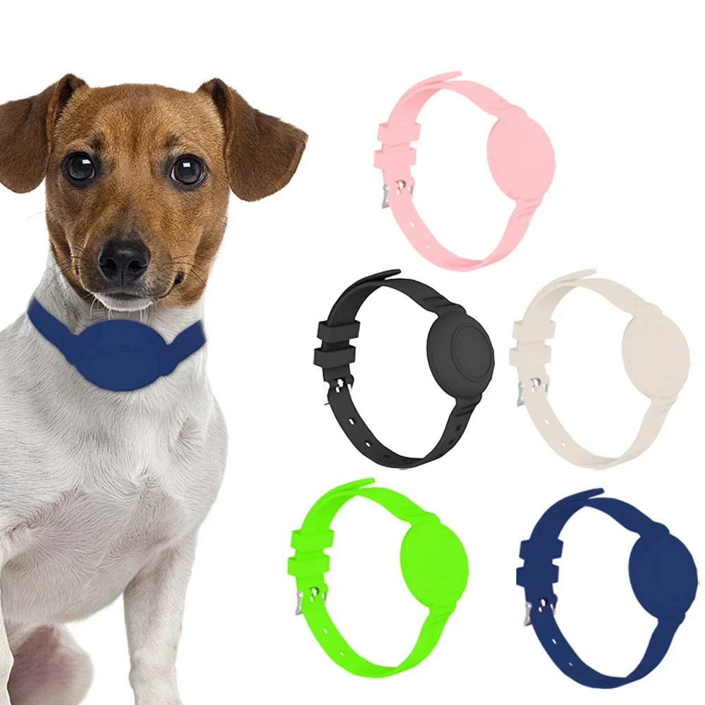 For Apple Airtag Case Dog Cat Collar Waterproof Protective Case For Apple Air Tag Tracker Holder Bracelet Soft Silicone Strap