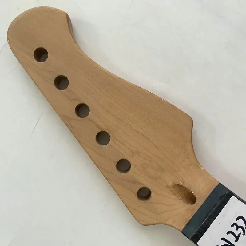 IN232 ST Guitar Neck Maple+Rosewood 22 Frets Tremolo Guitar Neck Unfinished for Replace and DIY with Surface Dirty No Frets