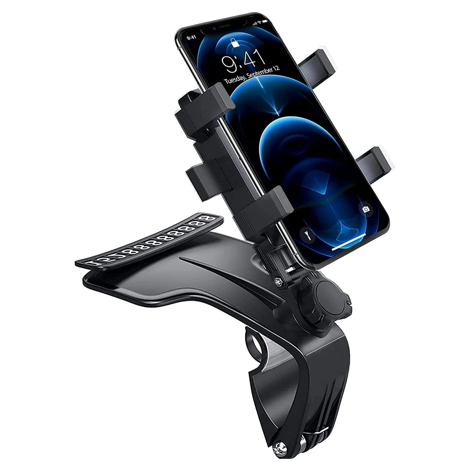 Phone Holder for Car, 360° Adjustable Rotation Car Holder Mount Stand Clip Compatible with All iPhone Android