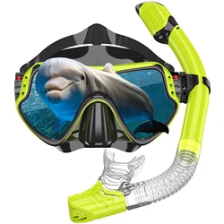 Máscaras de mergulho com snorkel Conjunto de máscaras profissionais de mergulho com snorkel para homens e mulheres Óculos de mergulho grátis Óculos de natação Saia de silicone