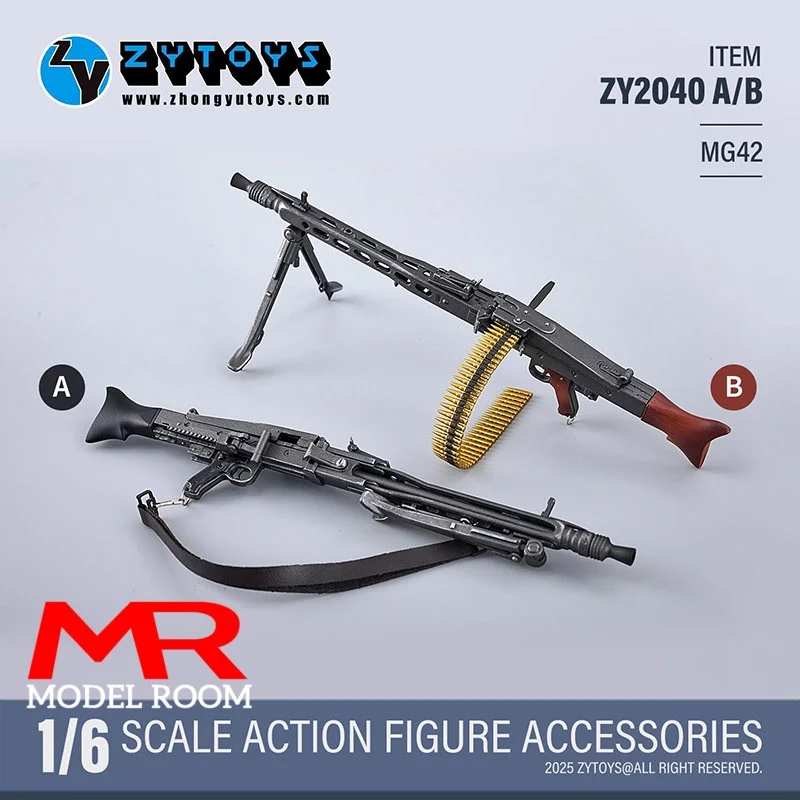 ZYTOYS ZY2040 Scala 1/6 MG42 Mitragliatrice tedesca Modello Giocattolo 20 cm Puntelli di scena in plastica Misura 12 ''Maschio Femmina Action Figure Corpo Bambole