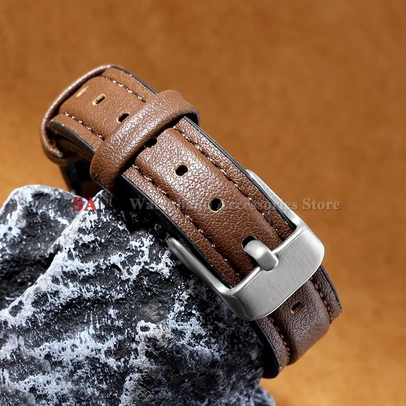 Ultra-thin Leather Silicone Watch Band Soft Leather Bracelet Quick Release Men Women Strap Universal Business Belt 10/12/14/16mm