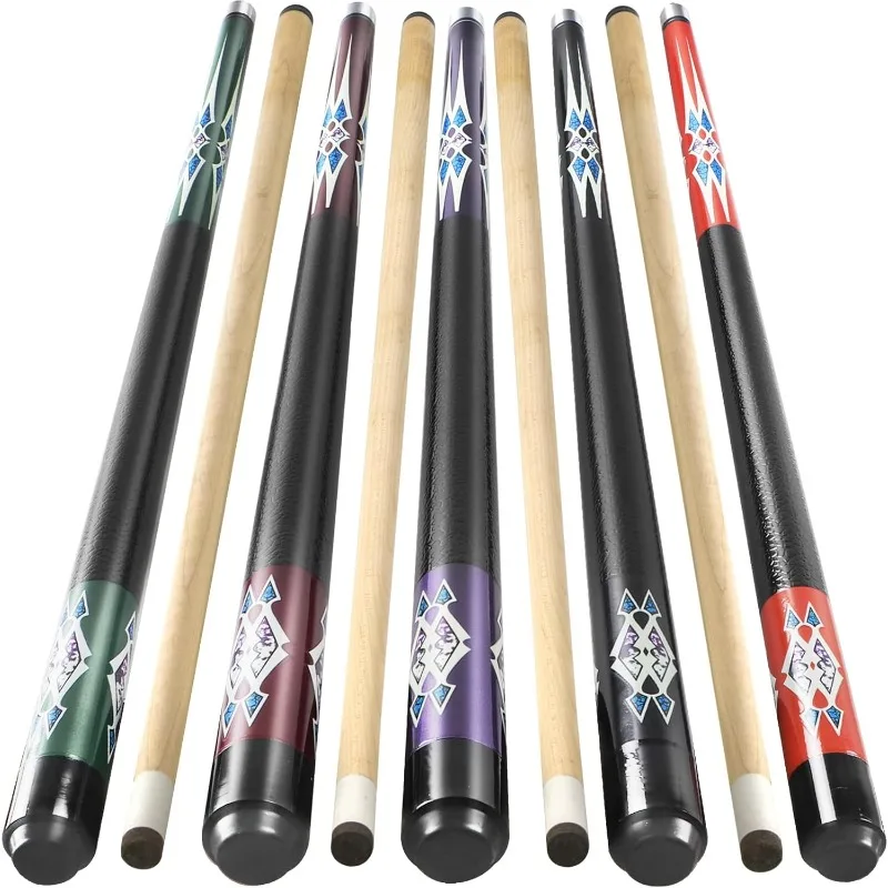 

Pool Stick Set of 5, 58 Inch Pool Cue Stick,Snooker Play Billiard Sticks for Men Professional,17oz 18oz Stick for Bar