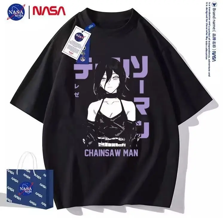 

Аниме «Человек с бензопилой», фильм: Reze Arc FujimotoTatsuki, футболка с короткими рукавами и принтом для косплея, универсальная летняя футболка, подарки на Хэллоуин