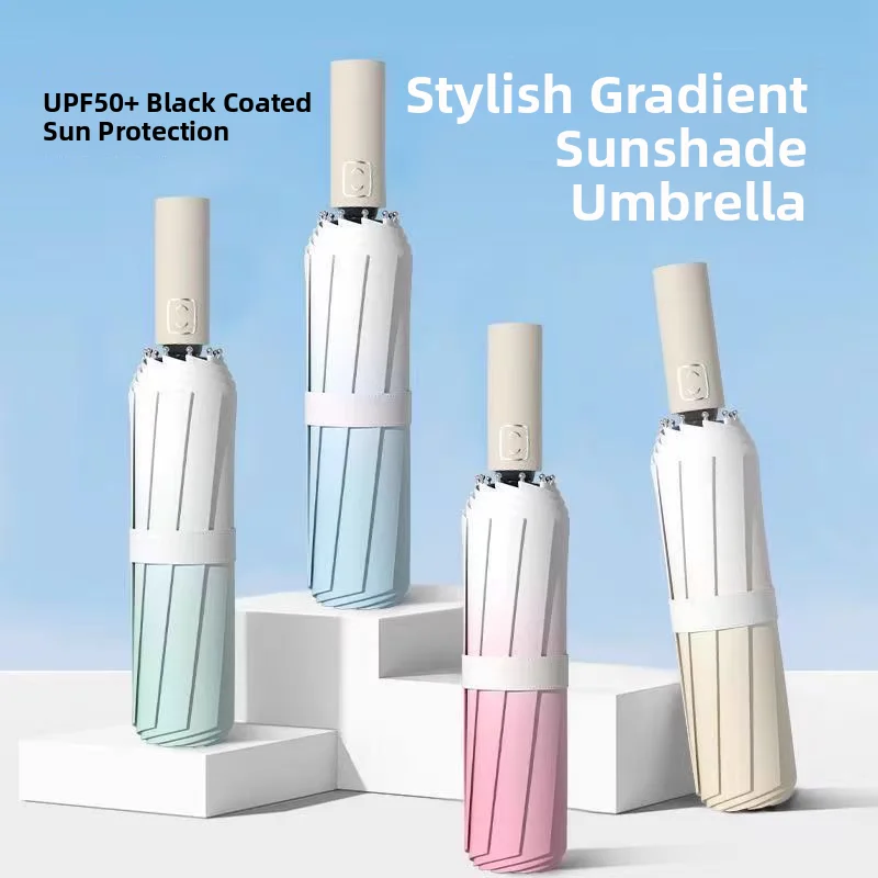 

Auatic adient Sun Umbrella for Women UV Protection Windproof Dual Purpose Sunny Rain Umbrella High Aesthetic Value
