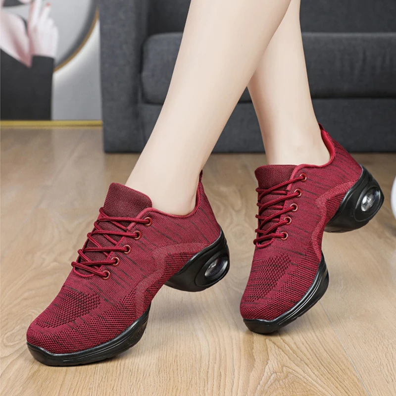 Jazz Dance Sneakers donna cuscino d'aria scarpe da passeggio supporto per arco Mesh traspirante antiscivolo scarpe Casual da donna morbide resistenti all'usura