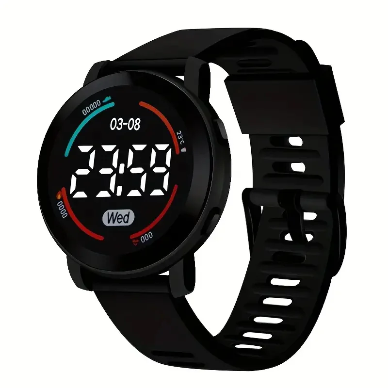 Fashion Boys and Girls Sport Silicone Watches Electronic Watch Lightweight Teen Wrist Watch LED Display Clock Big Dial