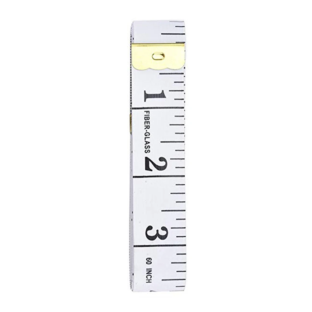 

2pcs Soft Tape Measure 150X1.2Cm White Inch Feet Ruler Sewing Tailor Craft Fiberglass Vinyl Measuring Tool For Curved Flat