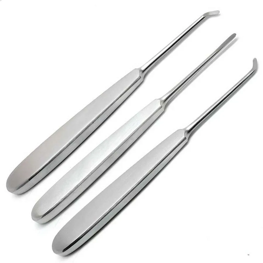 3pcs Dental Warwick James Elevator LEFT, RIGHT, STRAIGHT Surgical Root Elevator Dentistry Oral Surgery Extraction Tools