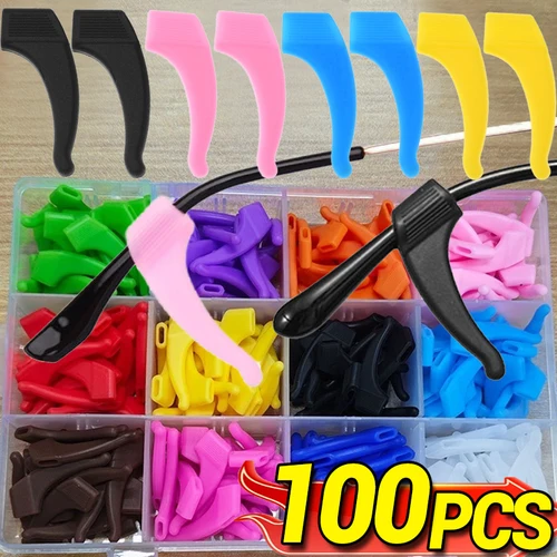 Ganchos para las orejas antideslizantes de silicona, soporte para gafas, sujetador de pierna, soportes elásticos para retenedores de gafas, accesorios para gafas DIY