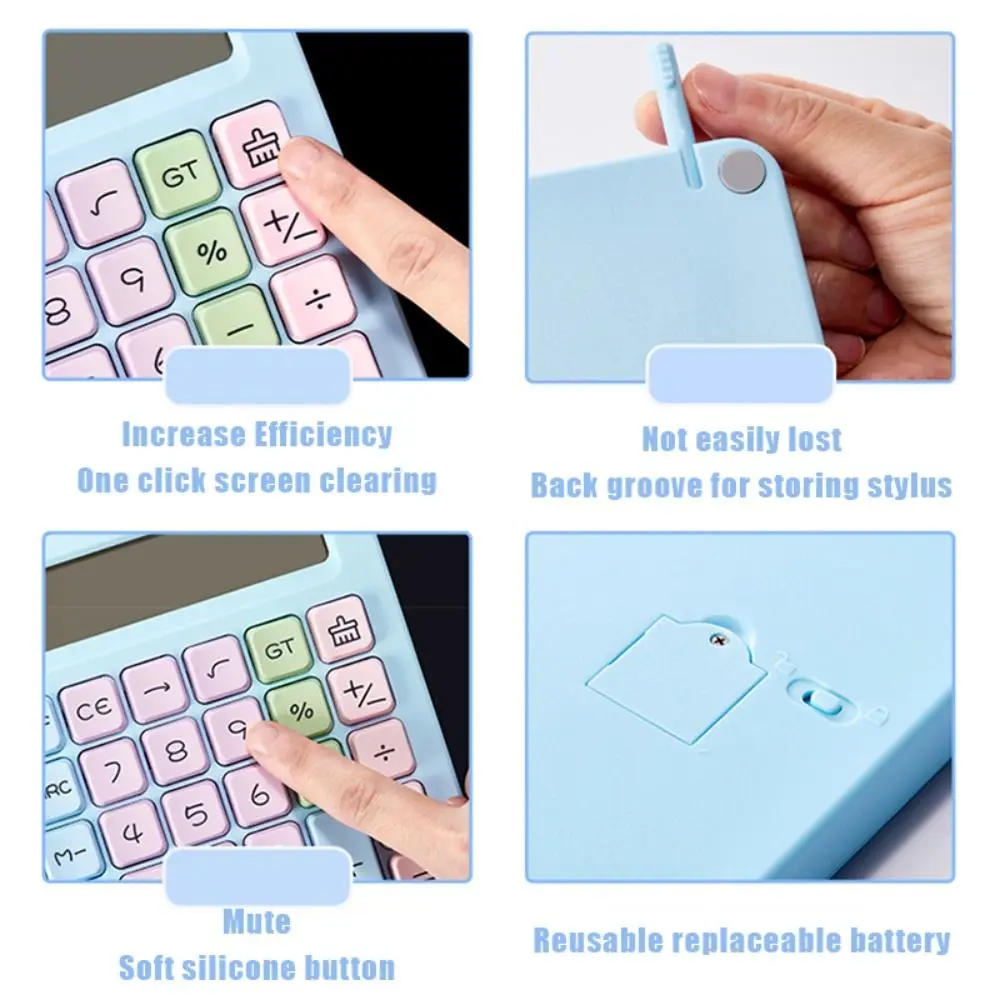 

12-Digit Solar Calculator Dual Power Supply Large LCD Display Scientific Calculator Standard Function Calculator