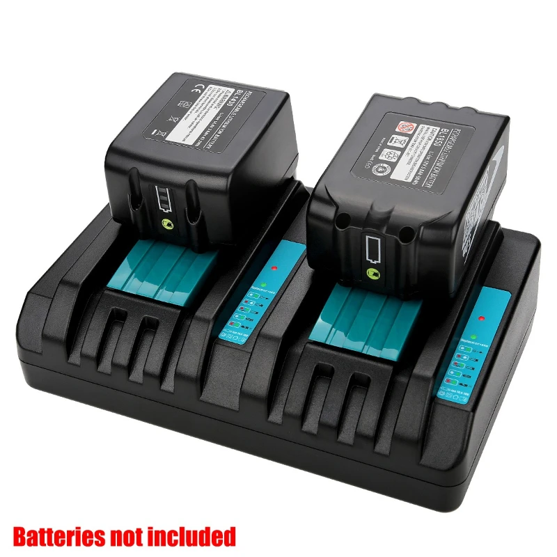 

Portable Lithium Battery Charger Compatible with For Makita 14.4V–18V Lithium Batteries Dual-port Battery Charger Fast Charging