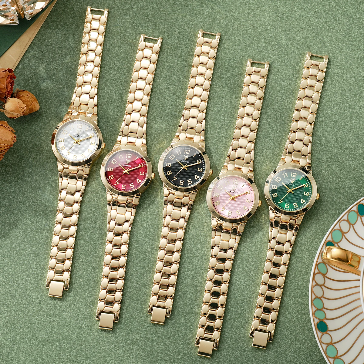 Elegant Women Watches Fashion Arabic Dial Bracelet Strap Ladies Quartz Wristwatches Reloj Mujer Girls Clock Gift（Without Box） image 5