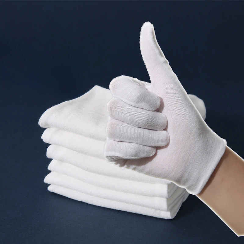 10pairs White Cotton Gloves Bulk for Dry Handling Film SPA Gloves Ceremonial High Stretch Gloves Household Cleaning Workingtools