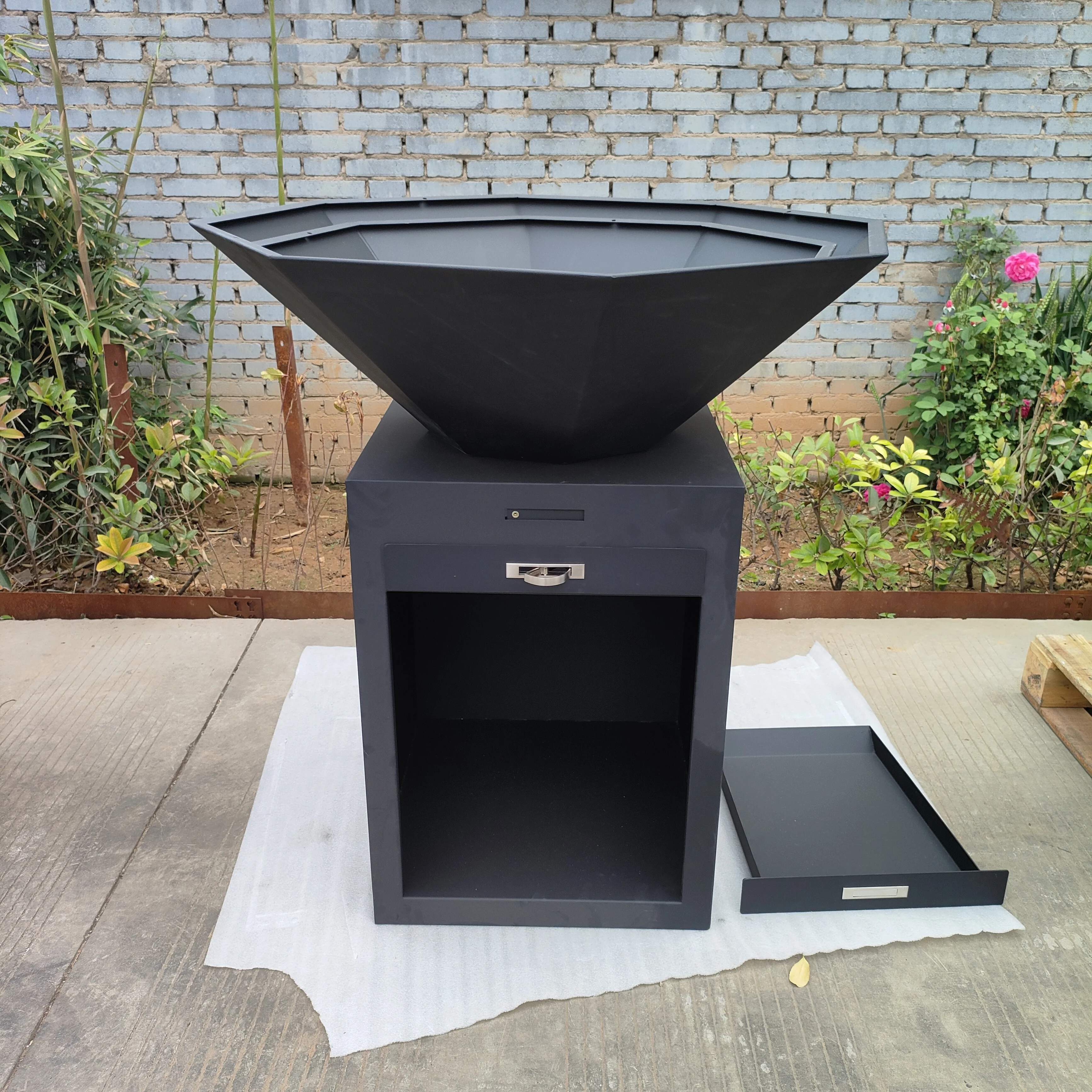 Outdoor corten steel european BBQ grill metal barbecue pit bbq grill outdoor corten steel fire pit