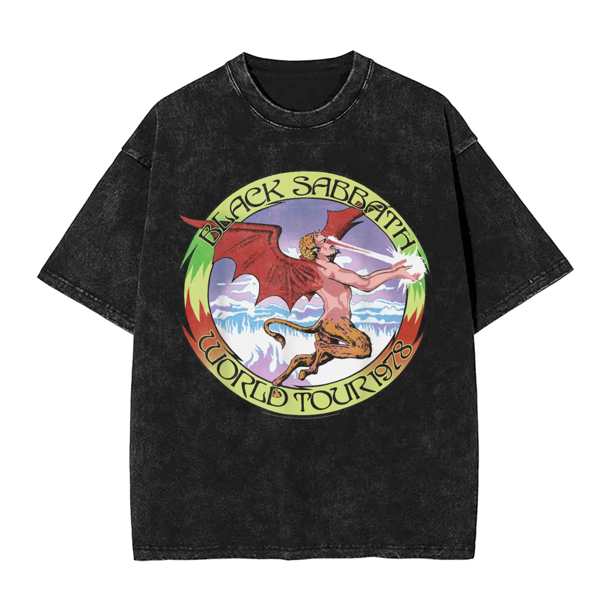 

Black Sabbath World Tour T-Shirt Men Casual Pure Cotton Tees Crewneck Short Sleeve T Shirt Summer Clothes,