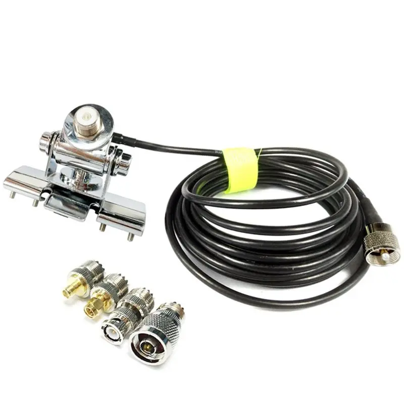 A72U Car Radio Antenna Mount Bracket 5M PL259 SO239 Coaxial Feeder Extend Cable SMA Female Male BNC Connector