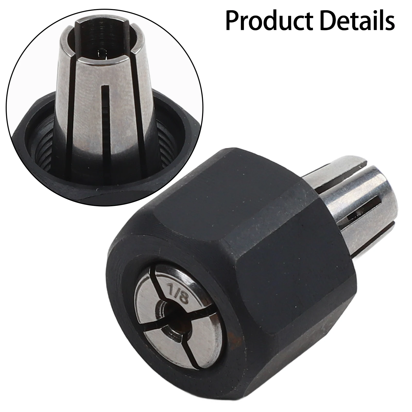 

Металлическая цанга и гайка в сборе, 1/8 дюйма. Запасная часть для угловых шлифовальных машин моделей 2485 и 2486, совместимая с электроинструментами FUEL 12V