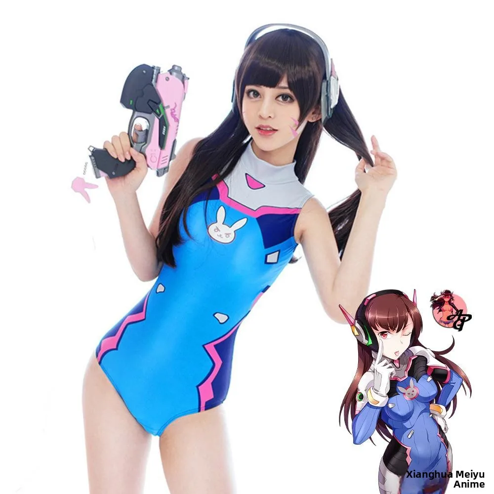 زي سباحة تنكري لهالوين مستوحى من شخصيات أوفرووتش وديدبول، بدلة DVA ضيقة، ملابس سباحة رينغو تسوروها، أزياء نسائية عصرية