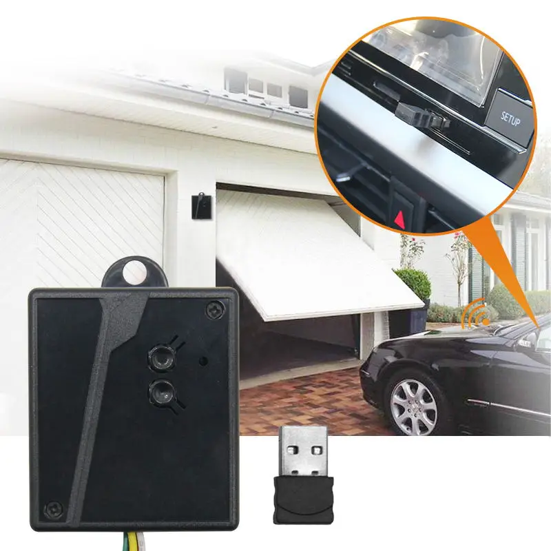 Wireless Garage Door Receiver with USB Plug 2.4G Bluetooth USB Sensor 12 24V Gate Opener Universal Car Transmitter 2CH Receiver