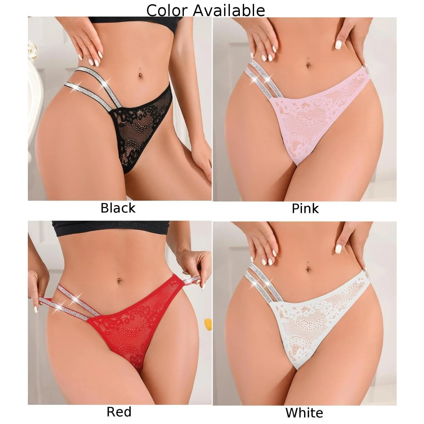 Frauen Spitze Durchsichtig Höschen Aushöhlen String Slips Unterwäsche Dessous Schlüpfer Tangas G-String Niedrige Taille Höschen