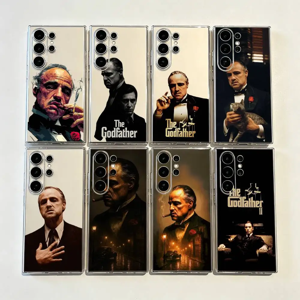 The Godfather Anti-Fall Transparent Printed Phone Case for Samsung Galaxy S26/S25/24/23/22/30/21/10/9,Ultra,Plus