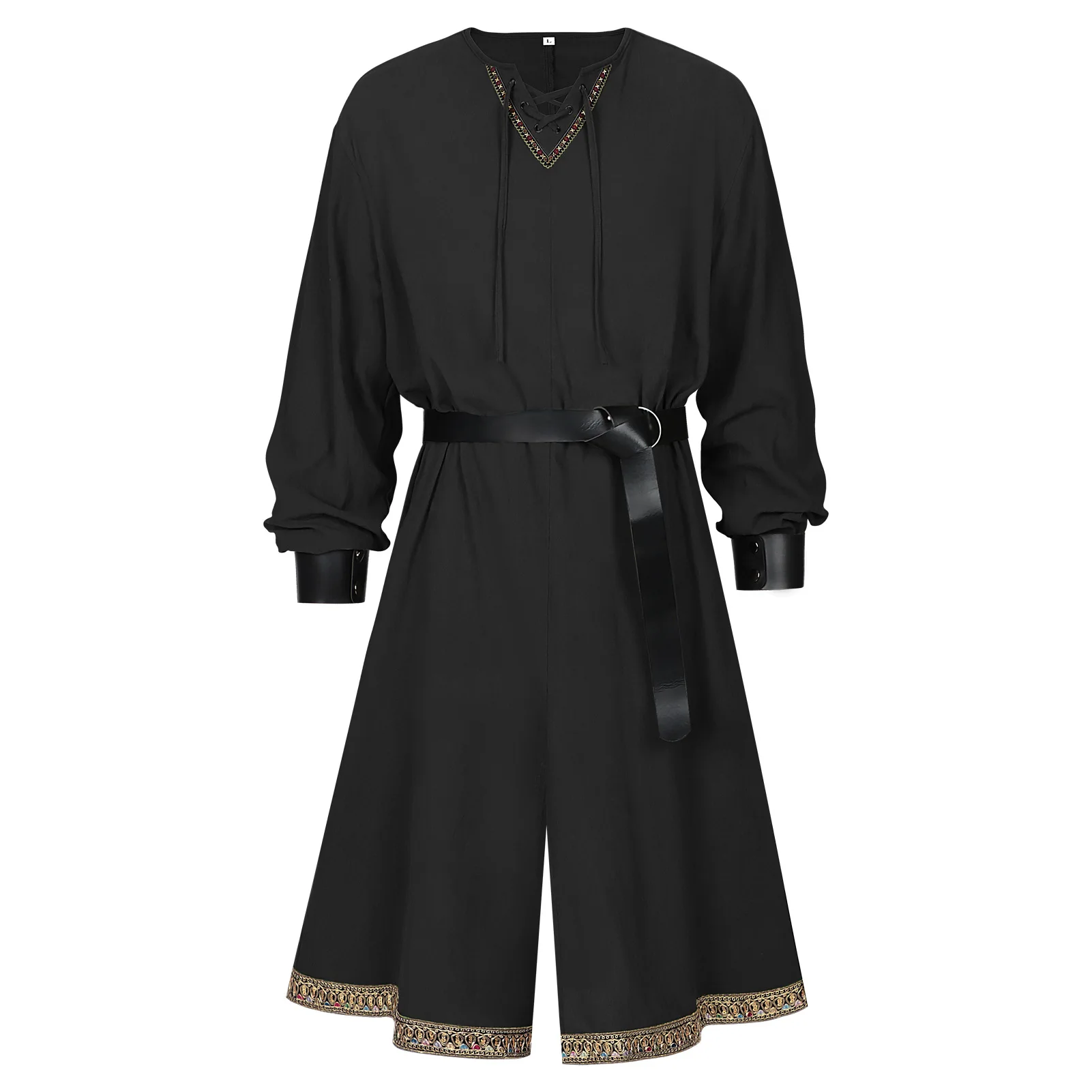 Mittelalterliches grenzüberschreitendes neues Herren-Langoberteil, Halloween-Ritter, Pirat, Retro-Wikinger, Herrenbekleidung, Bühnenkostüm, traditionelles Hanfu