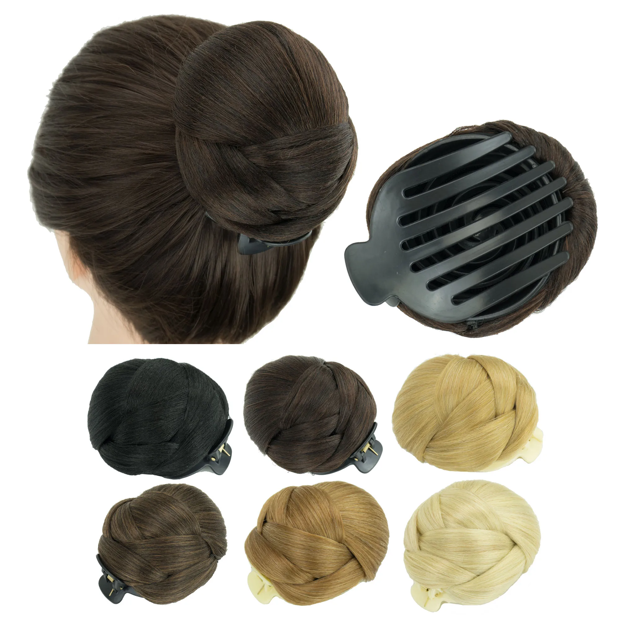 Soowee włosy syntetyczne pleciony Chignon tancerz włosy pączek treski Scrunchie pazur kok z włosów Updo