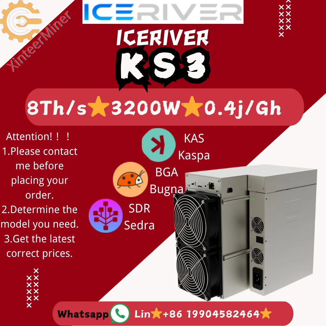 IceRiver KAS Kaspa KS3 8Th/s 3200W with Power Supply Asic Miner Free Shipping