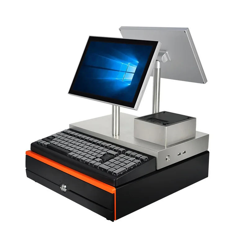 Shop catering milk tea shop intelligent settlement machine 12.1 inch with printing dual screen cash register