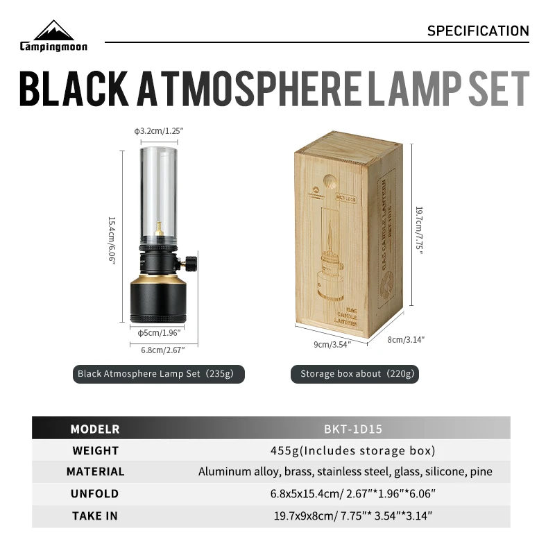 Campingmoon Glamping Atmosphere Lantern Glass Cover Classical Light Vintage Gas Lamp Camping Gas Mantle Lamp Tent Butane Lantern