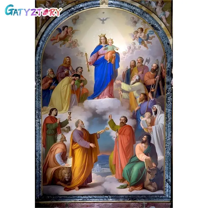 

GATYZTORY Acrylic Painting By Numbers Jesus Christ Handpainted Diy Pictures By Numbers Artistic Number Painting Wall Decor